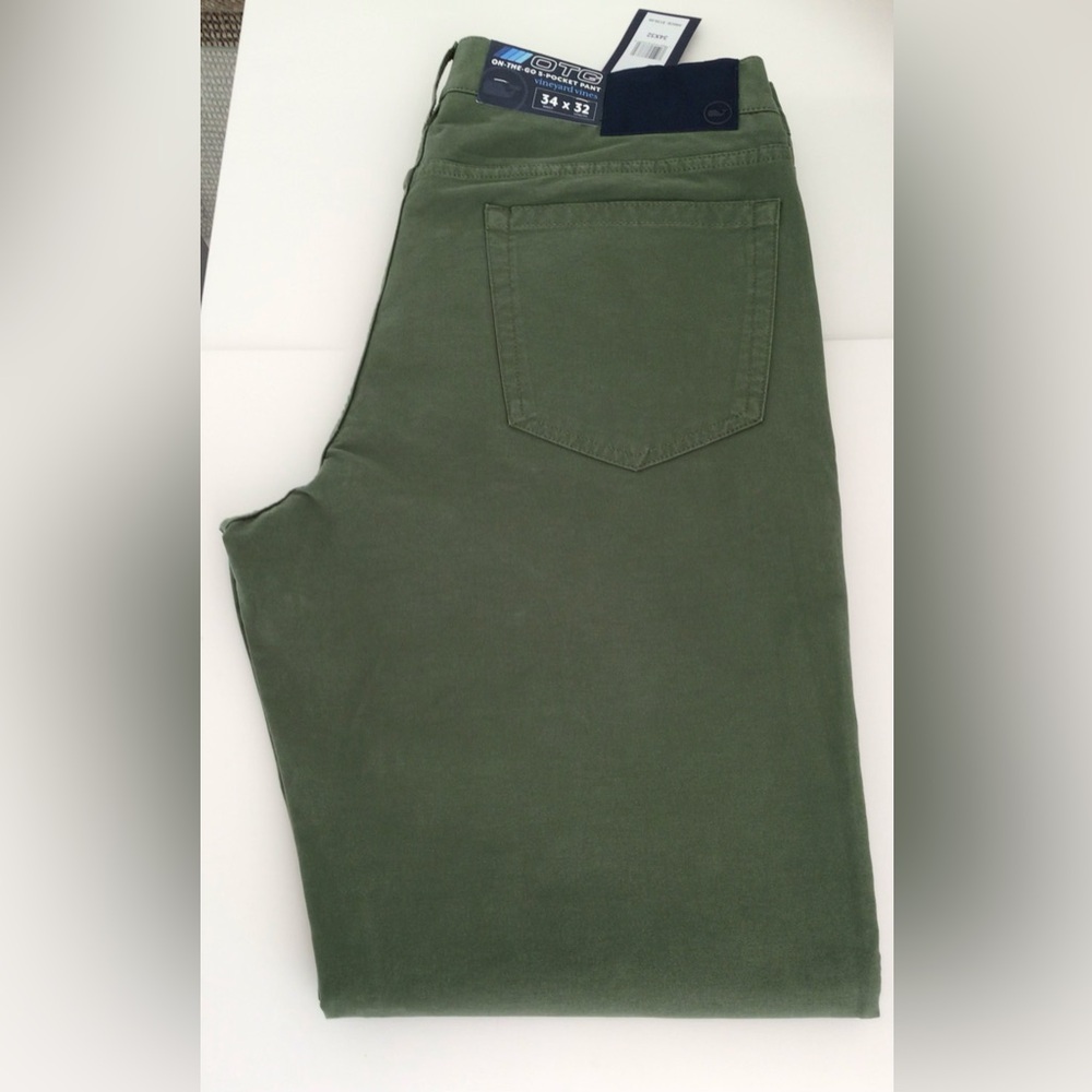 Vineyard Vines On The Go Pants Canvas Cypress Green - NEW